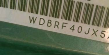 VIN prefix WDBRF40JX5A7