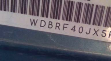 VIN prefix WDBRF40JX5F7