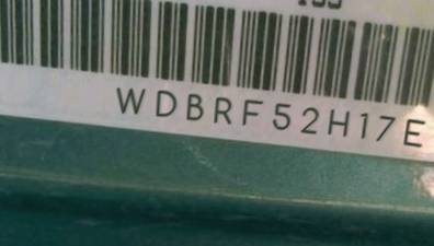 VIN prefix WDBRF52H17E0