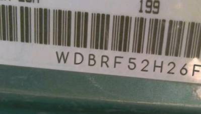 VIN prefix WDBRF52H26F7