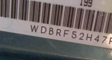VIN prefix WDBRF52H47F8