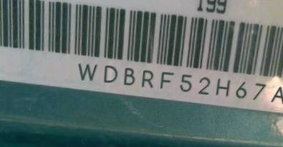 VIN prefix WDBRF52H67A8