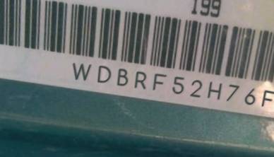 VIN prefix WDBRF52H76F7