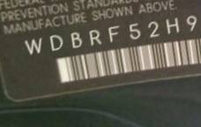 VIN prefix WDBRF52H96F7