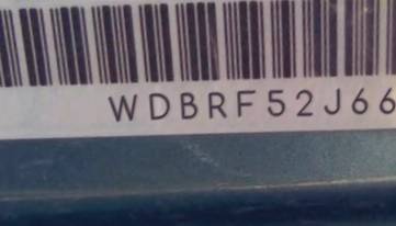 VIN prefix WDBRF52J66F7