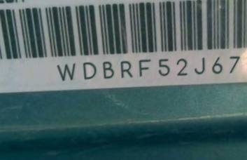 VIN prefix WDBRF52J67F8