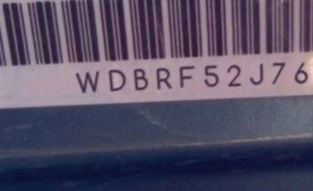 VIN prefix WDBRF52J76F7