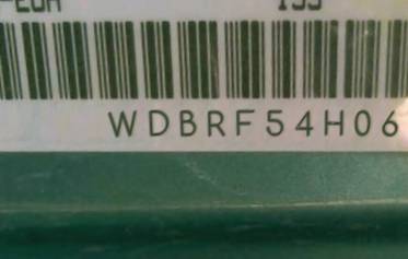 VIN prefix WDBRF54H06F7