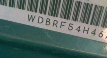 VIN prefix WDBRF54H46A8