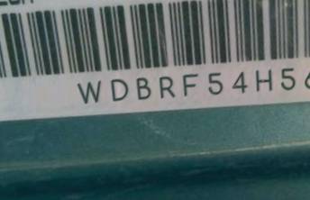 VIN prefix WDBRF54H56A8