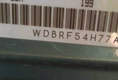 VIN prefix WDBRF54H77A9