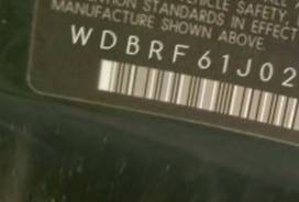 VIN prefix WDBRF61J02E0