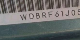 VIN prefix WDBRF61J05F5