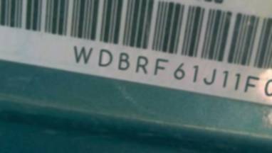 VIN prefix WDBRF61J11F0