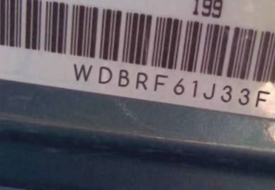 VIN prefix WDBRF61J33F3