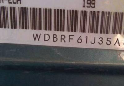 VIN prefix WDBRF61J35A6