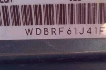 VIN prefix WDBRF61J41F0