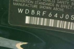 VIN prefix WDBRF64J05F6