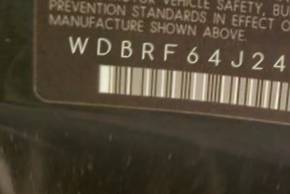 VIN prefix WDBRF64J24F4