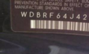 VIN prefix WDBRF64J42E0