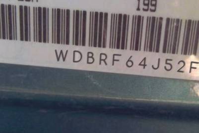 VIN prefix WDBRF64J52F1