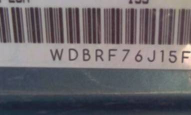 VIN prefix WDBRF76J15F6