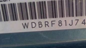 VIN prefix WDBRF81J74F5