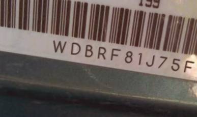 VIN prefix WDBRF81J75F5