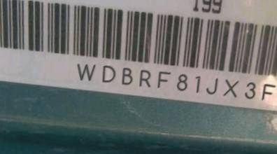 VIN prefix WDBRF81JX3F4