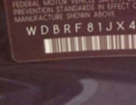 VIN prefix WDBRF81JX4F4