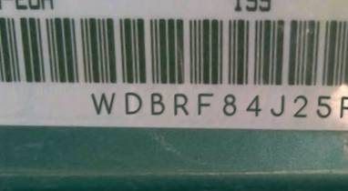 VIN prefix WDBRF84J25F5
