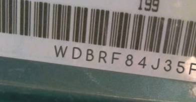 VIN prefix WDBRF84J35F6