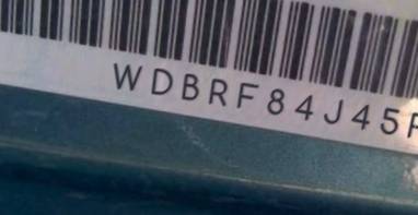 VIN prefix WDBRF84J45F6