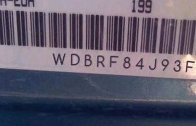 VIN prefix WDBRF84J93F4
