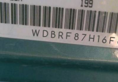 VIN prefix WDBRF87H16F8