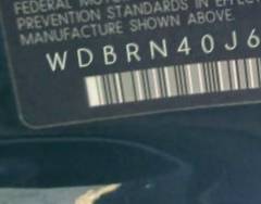 VIN prefix WDBRN40J63A4