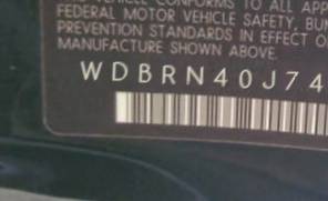 VIN prefix WDBRN40J74A6
