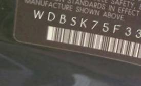 VIN prefix WDBSK75F33F0