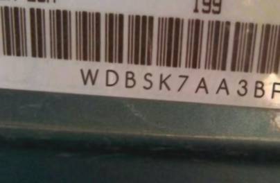 VIN prefix WDBSK7AA3BF1