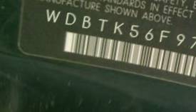 VIN prefix WDBTK56F97T0