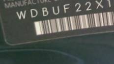 VIN prefix WDBUF22X19B3