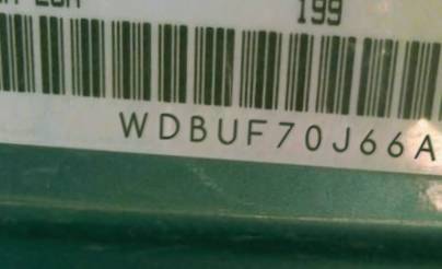 VIN prefix WDBUF70J66A9