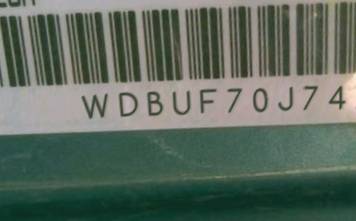 VIN prefix WDBUF70J74A4