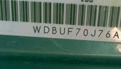 VIN prefix WDBUF70J76A8
