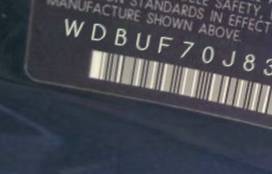 VIN prefix WDBUF70J83A2