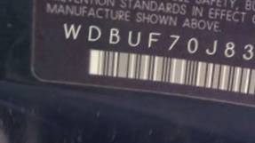 VIN prefix WDBUF70J83A3