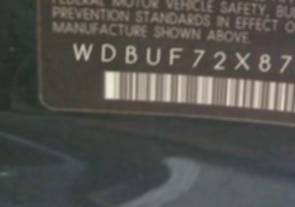 VIN prefix WDBUF72X87B1