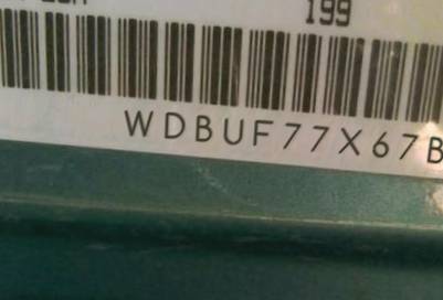 VIN prefix WDBUF77X67B1