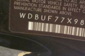 VIN prefix WDBUF77X98B2
