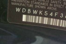 VIN prefix WDBWK54F36F1